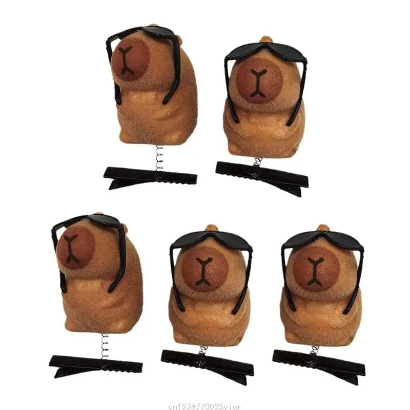 Set of 5 Fashionable Hair Jewelry 3D Capybara Hairpins Lovely Animal Hair Clip AXYD Vue 3 China Mainland