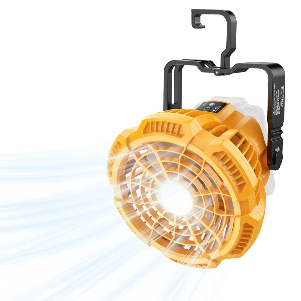 Portable Cordless Fan Rechargeable Camping Fan for Dewalt 20V Batteries with Remote Control Ideal for Maintenance and Job Sites Vue
