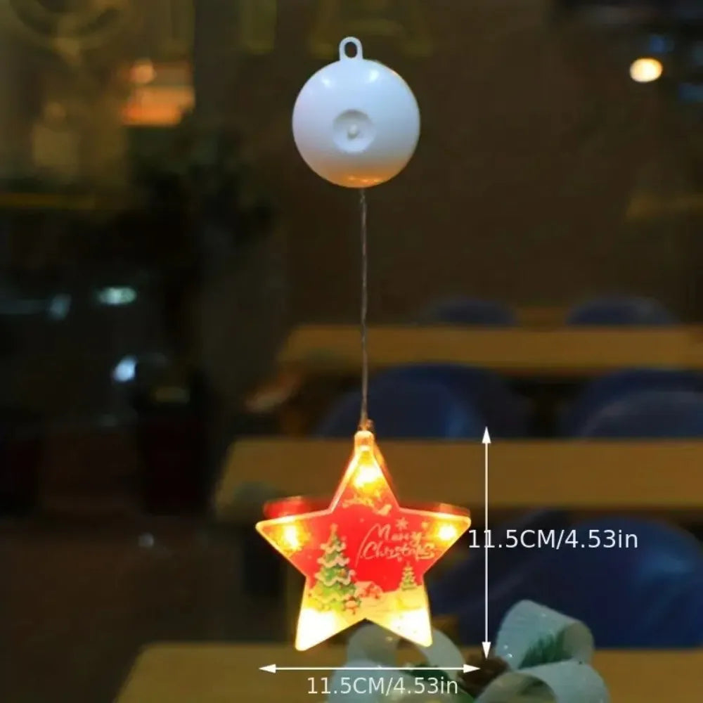1PC Christmas leather wire suction cup lamp,powered by 3AAA batteries,excluding battery,Used for holiday and room decoration Vue