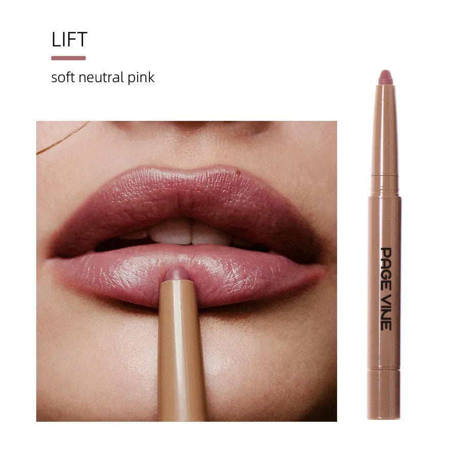 Silky Matte Lip Liner Pencil & Brush | Peptide Lip Gloss Pen
