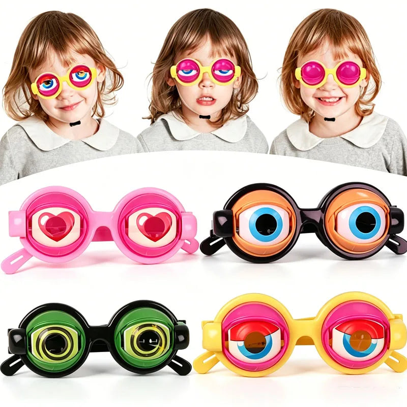 1-10PCS Halloween Wacky Eye Glasses for Children Funny Prank Costume Party Prop Silly Design Great Gift Decor Accessory Vue