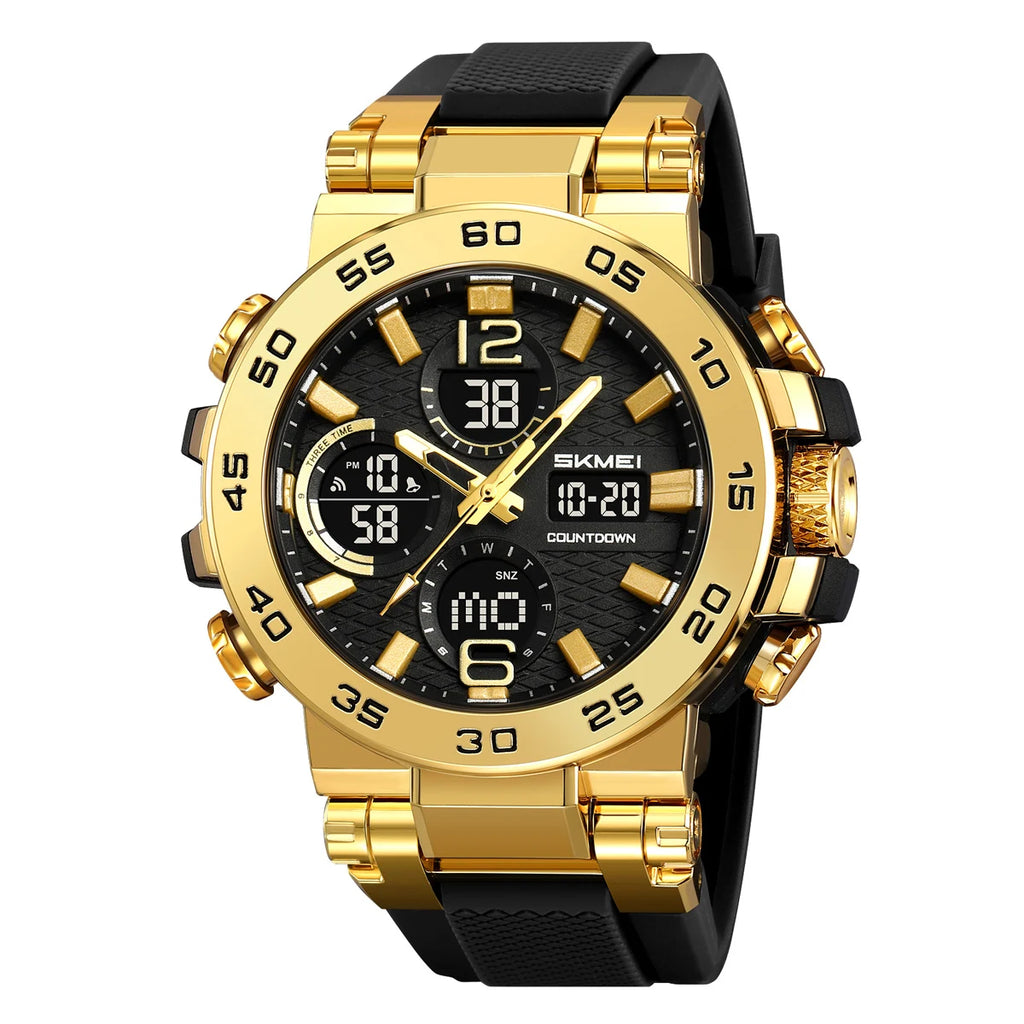SKMEI 2499 Men's Sport Digital Watch – LED, Alarm, Waterproof Digital Sport Watch Vue gold China Mainland