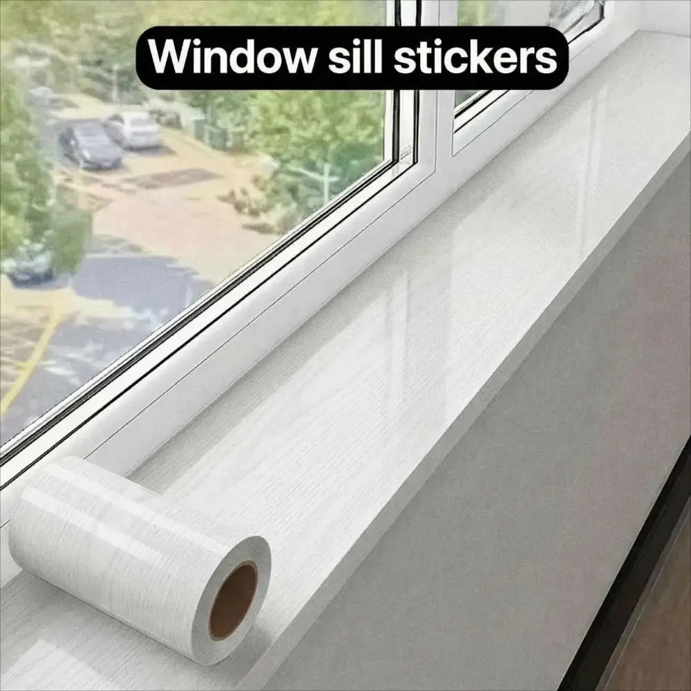 Plain Gloss Paste Wall Stickers White Color Self-adhesive Self-adhesive Wallpaper Wood Pattern PVC Pearl Film Vue