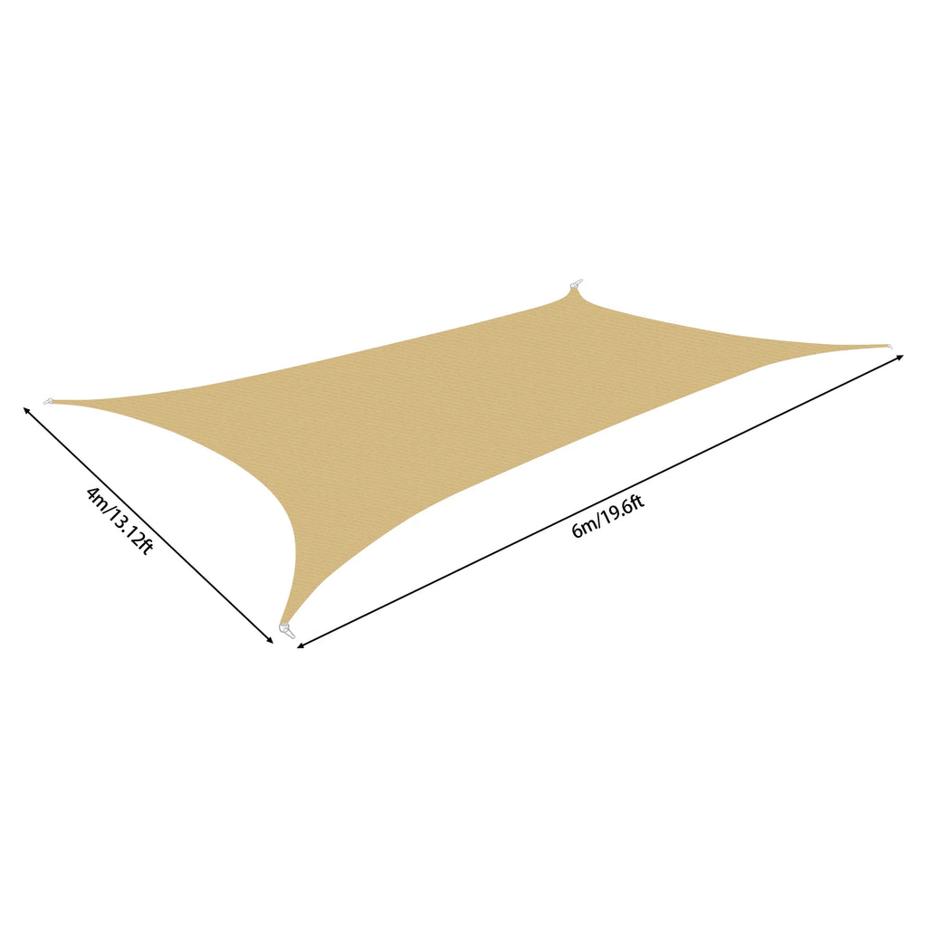 Rectangle Sun Shade Sail 4x6m – UV Block Canopy, Yellow Sun Shade Sail Vue