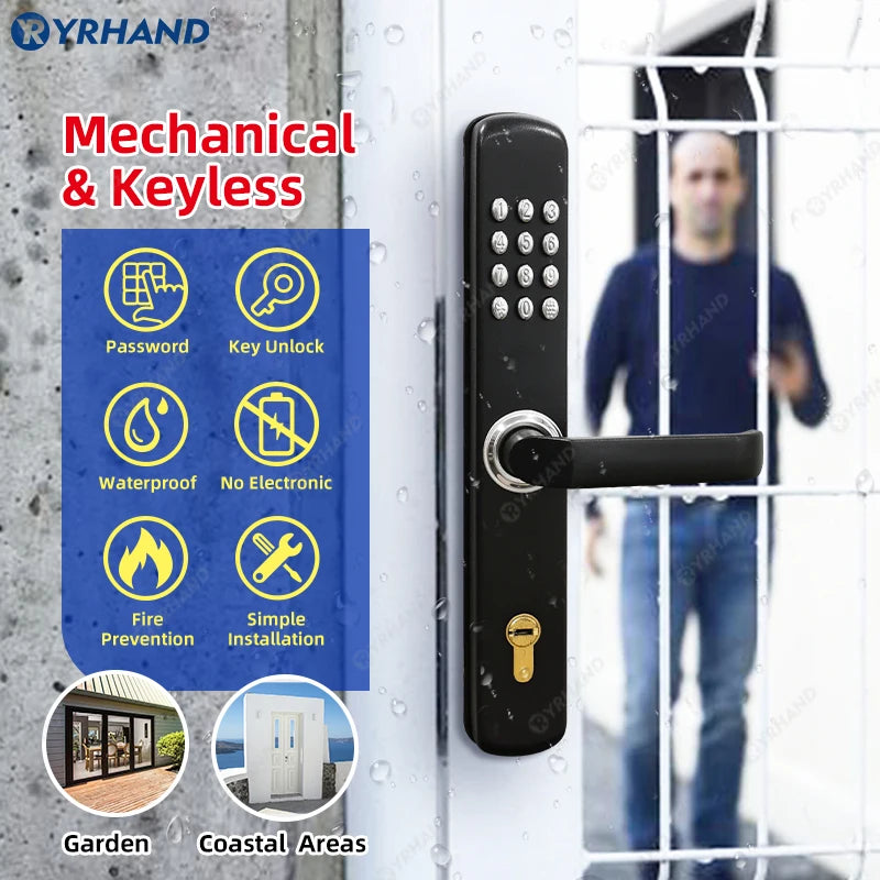 Mechanical combination Coded Lock Fire and Waterproof Digital Lock Password and Silding Lock Push button For garden Vue