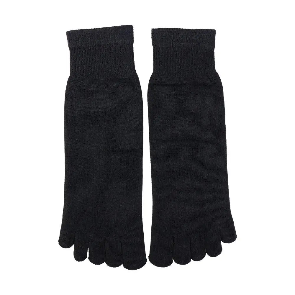 Solid Color Breathable Sweat Absorption Cotton No Show Socks Toe Socks Ankle Socks Men'S Split Toe Sock Five Fingers Socks Vue Black XS（old）