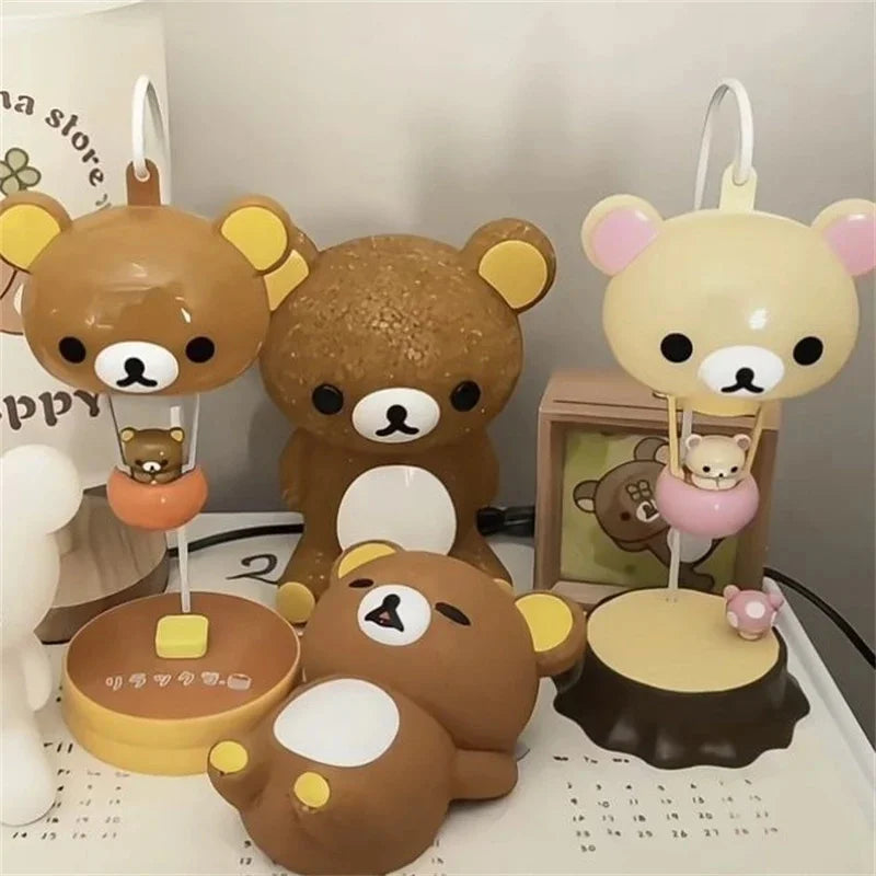 Kawaii Rilakkuma Desk Lamp Anime Cartoon Cute Student Desktop Decorative Light Girl's Gifts Toys Vue