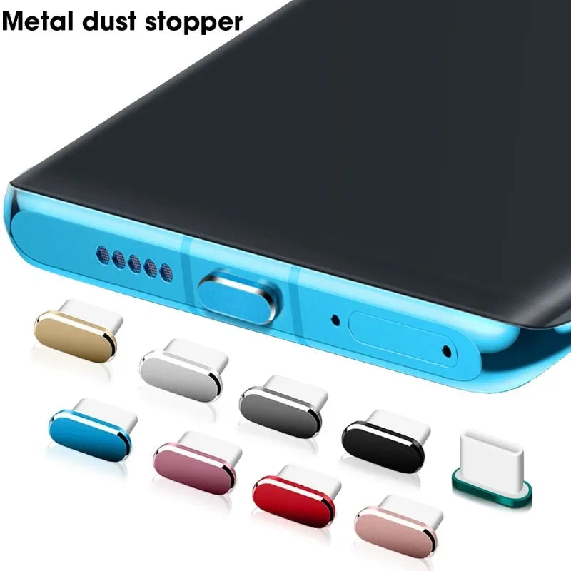 5/1PCS Type C Metal Dust Plugs for IPhone 16 16pro 15pro/15 Pro Max/15 Plus Cellphone TypeC USB C Charging Port Protector Caps Vue