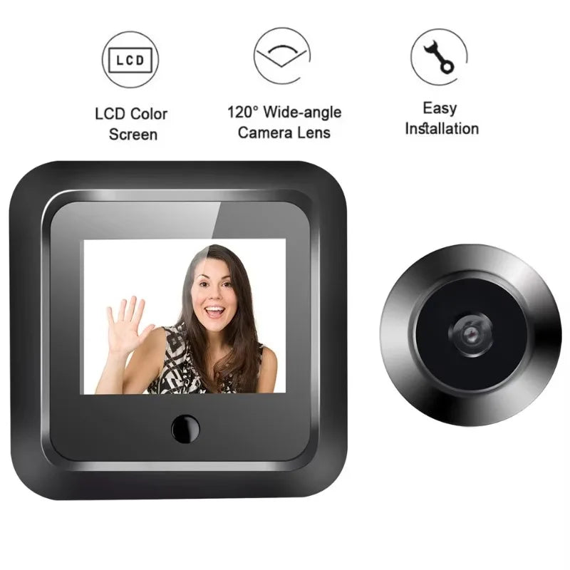 2.4 Inch Peephole 120° Smart Digital Door Viewer Camera Security Monitor 240X320 HD Visual Doorbell 300000 Pixels Resolutio Vue