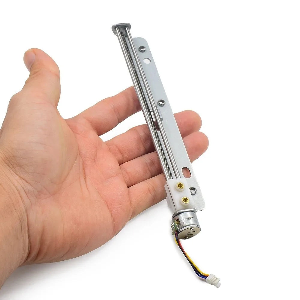 Mini Linear Slide Table 15mm 2 Phase 4 Wire Stepper Motor 123mm Stroke 9-15V 100-650mA Long Travel Linear Screw Stepping Motor Vue