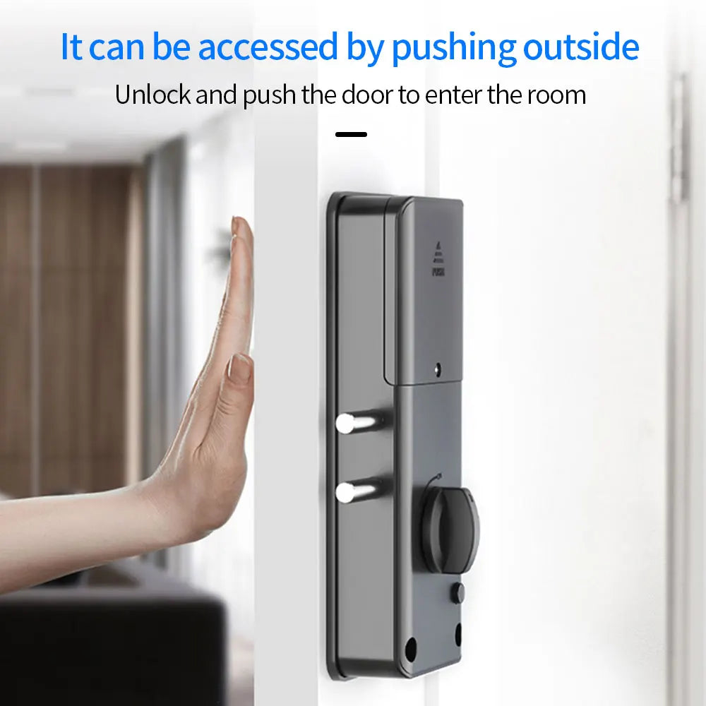 Support Tuya APP Smart Home Bluetooth Door Lock 13.56Mhz IC Card Motor Lock Keyless No Drill Hole Installation Support Gateway Vue