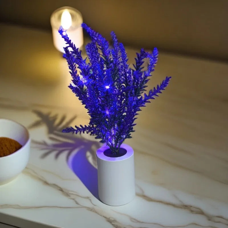 Night Light Battery Power Lavender Flower Lights Interior Lighting Bedroom Bedside Desktop Decoration Table Lamp Night Lamps Vue PURPLE