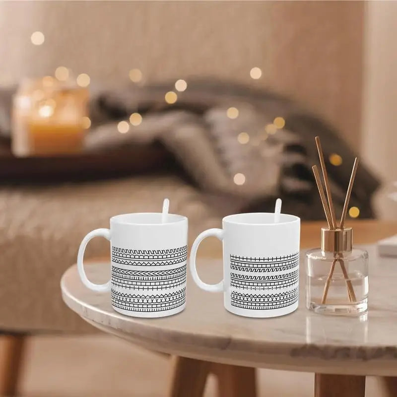 10oz Coffee Mug with Handle Tea Cup Novelty Microwave-Safe Coffee Cup Ceramic Drinking Cup Desktop Ornament for Water Milk Tea Vue