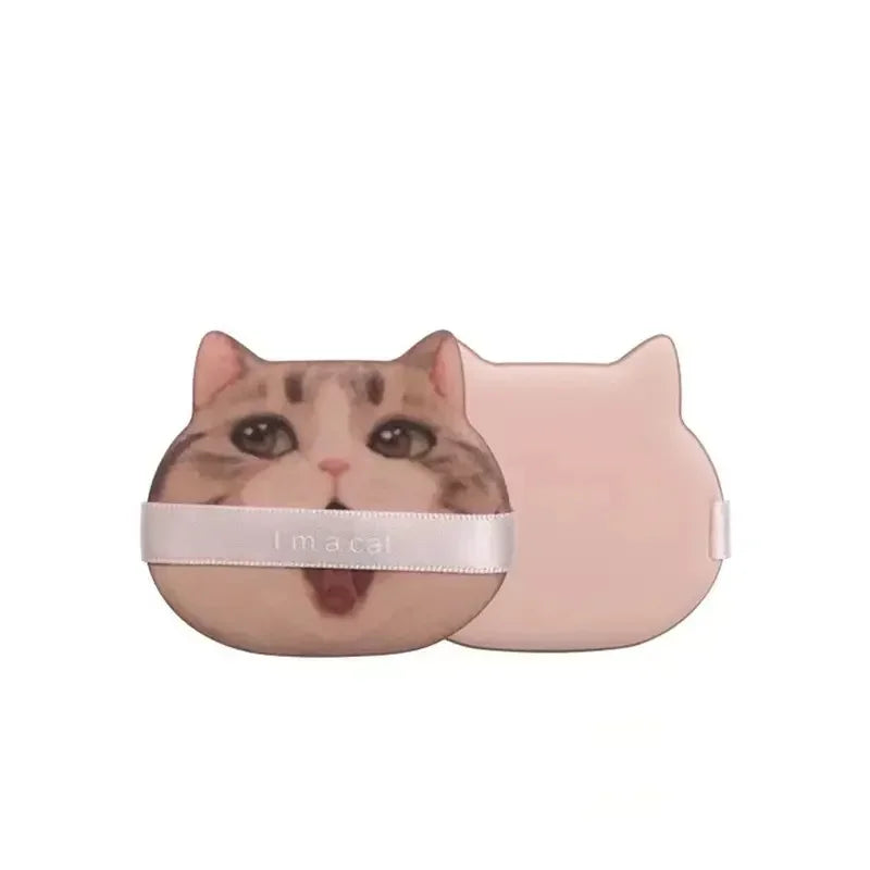 1pc Cute Cat Cosmetic Puff Air Cushion Powder Puff Soft Sponge Makeup Cosmetic Puff Dry Wet Dual-use Foundation Makeup Puffs Vue 1pc-Pink Cat