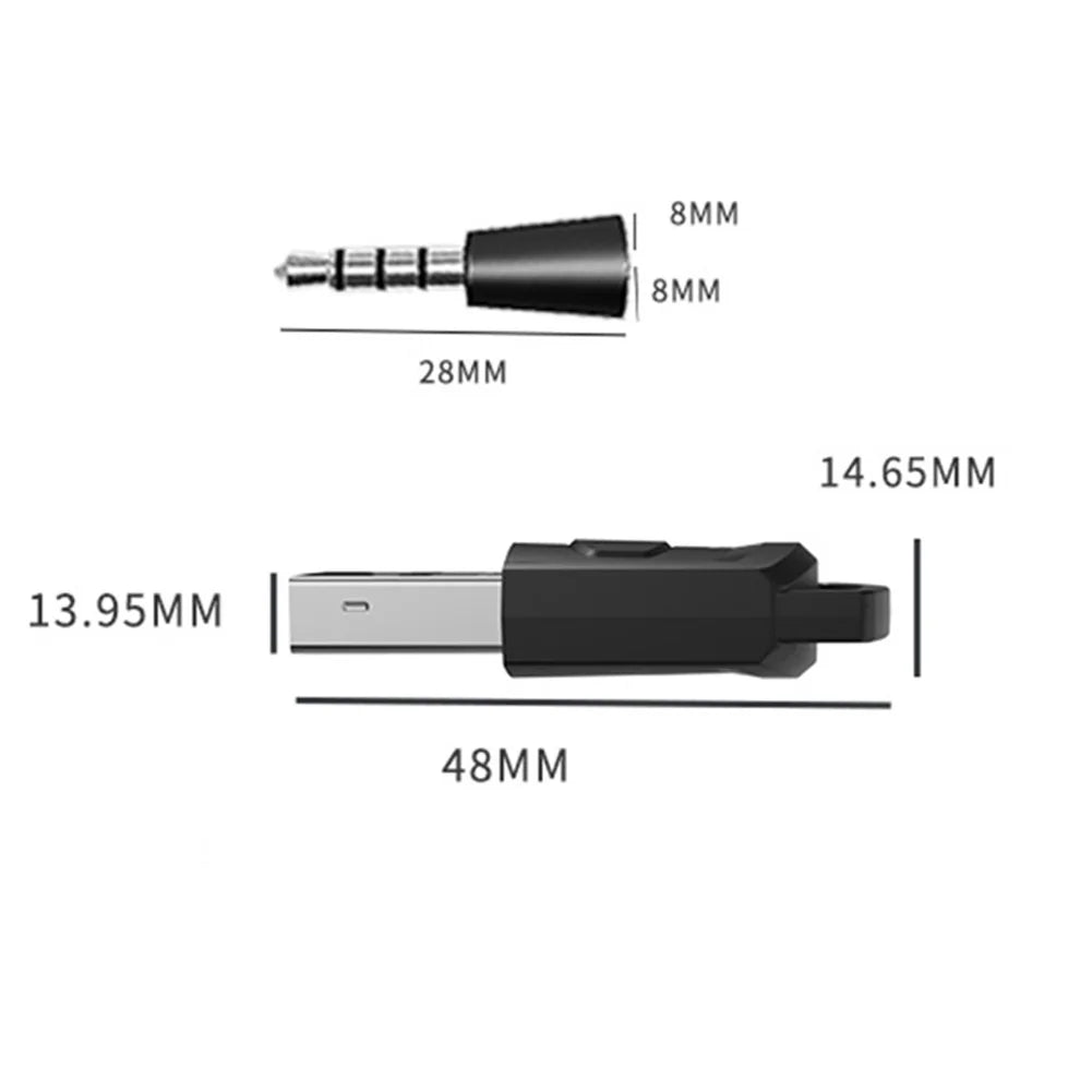 1-10PCS Wireless Game Audio Headphone Adapter Receiver for PS5 PS4 Game Console PC Headset Bluetooth 5.0 Audio Transmitter Vue