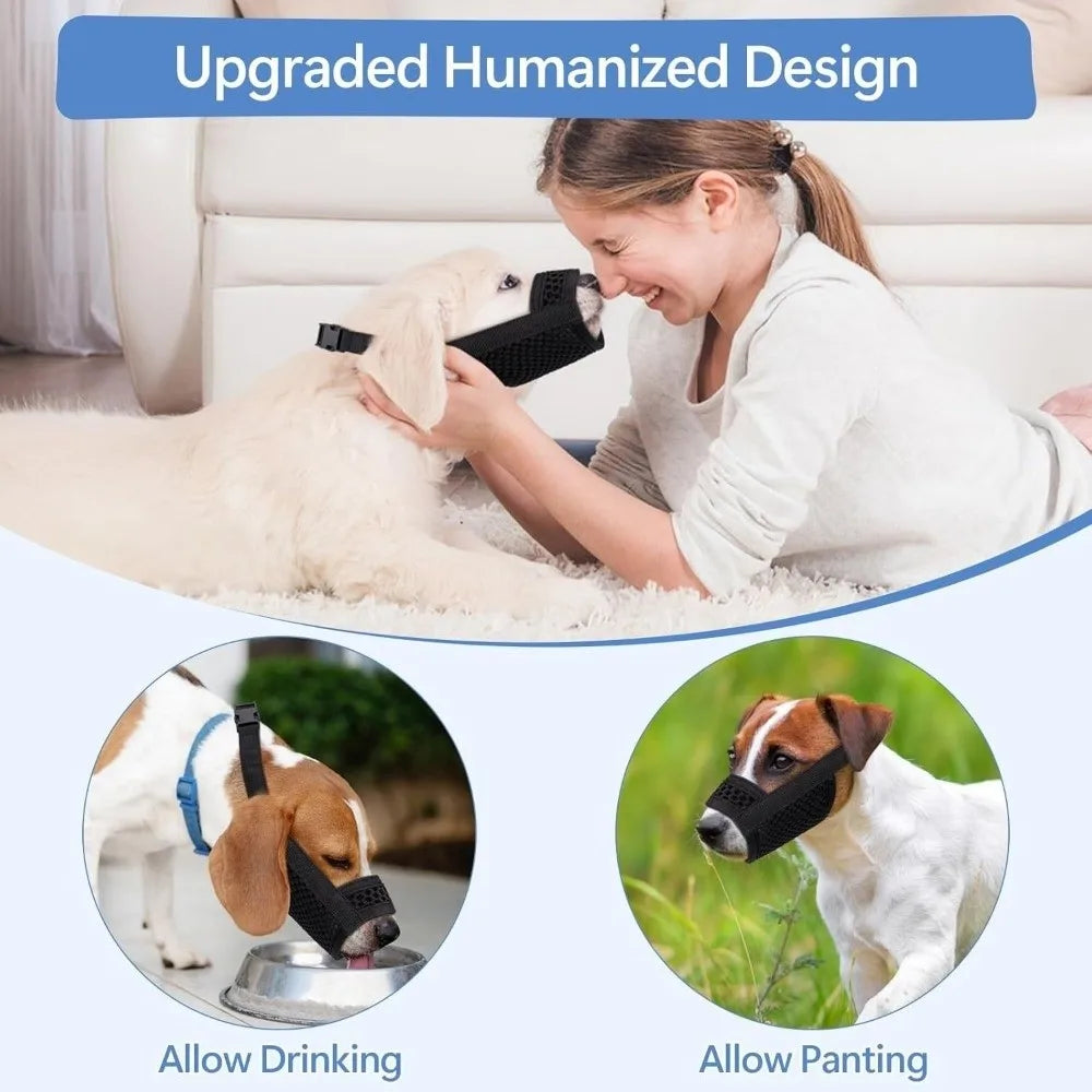 Anti Bite Dog Mesh Muzzle Breathable Prevent Barking Dog Mouth Guard Adjustable Soft Dog Mouth Cover Training Sessions Vue