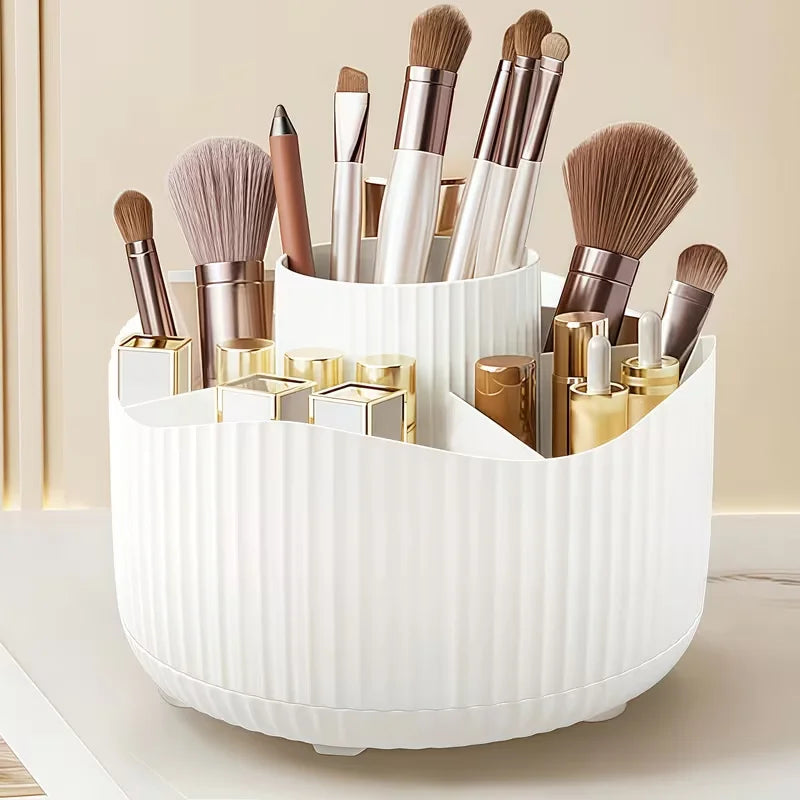 360° Rotating Makeup Organizer Multi-Functional Holder for Brushes, Lipsticks, Skin Care Products, and Stationery - Durable Vue ZY-JY