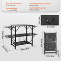 SucceBuy Camping Kitchen Table One-piece Folding Portable Cook Station Aluminum Camping Folding Table for Outdoor Picnics BBQ Vue Black spain