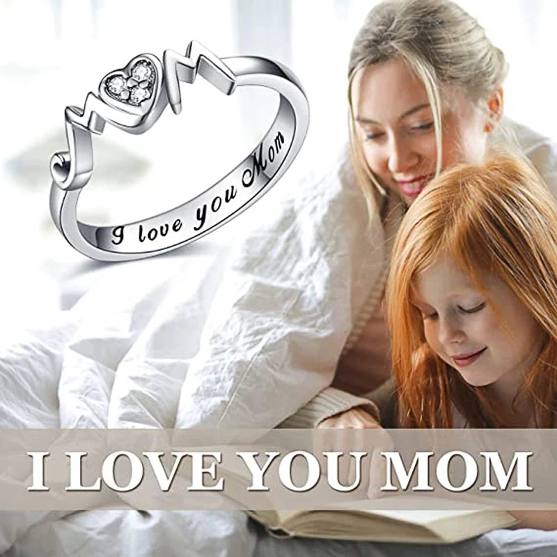 Huitan Women's Silver Cubic Zirconia Ring | Mom Gift Fashion Ring Vue