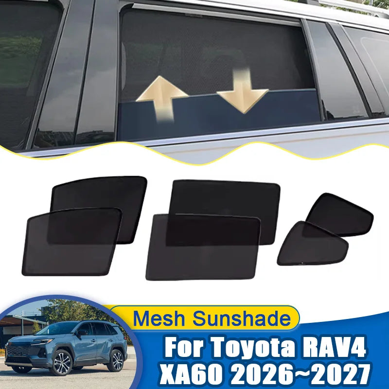 For Toyota RAV4 2026 2027 XA60 Suzuki Across Car Mesh Sunshade Magnetic Window Visor Sunscreen Privacy Curtains Auto Accessories Vue
