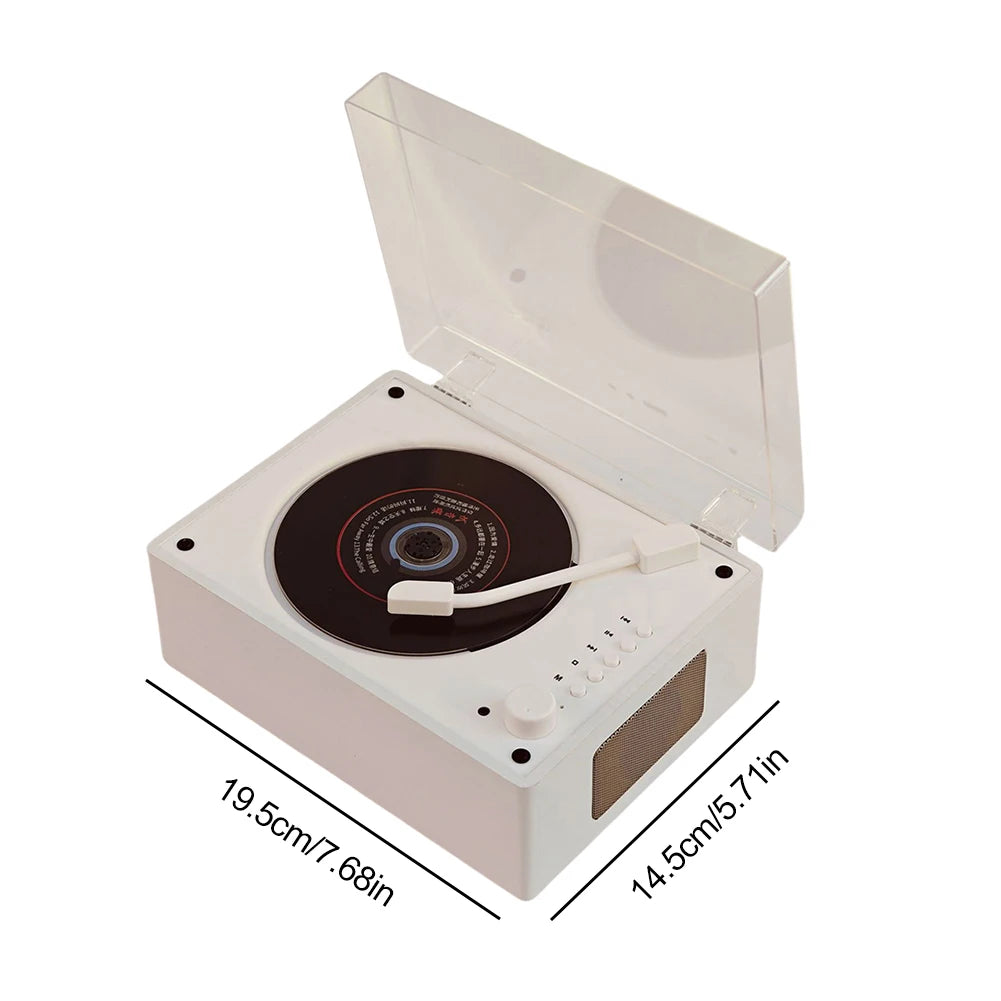 Portable Vintage CD Player Bluetooth5.0 Music Speaker 2000mAh Rechargeable 10M Remote Control CD/USB/AUX Home Decor Party Player Vue
