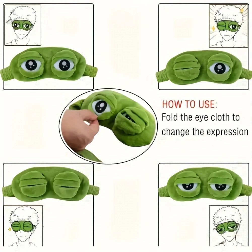1-40PCS Cute Frog Shaped Weighted Eye Mask Sleep Aid for Women Travel Car Nap Light Blocking Soft Breathable Fabric Vue