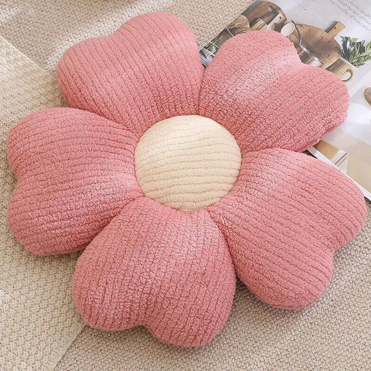 Flower Petal Pillow Soft Romantic Cuddly Stuffed Cushion Petal Shape Plush Pillow for Couch Living Room Bed Bedroom Patio Vue