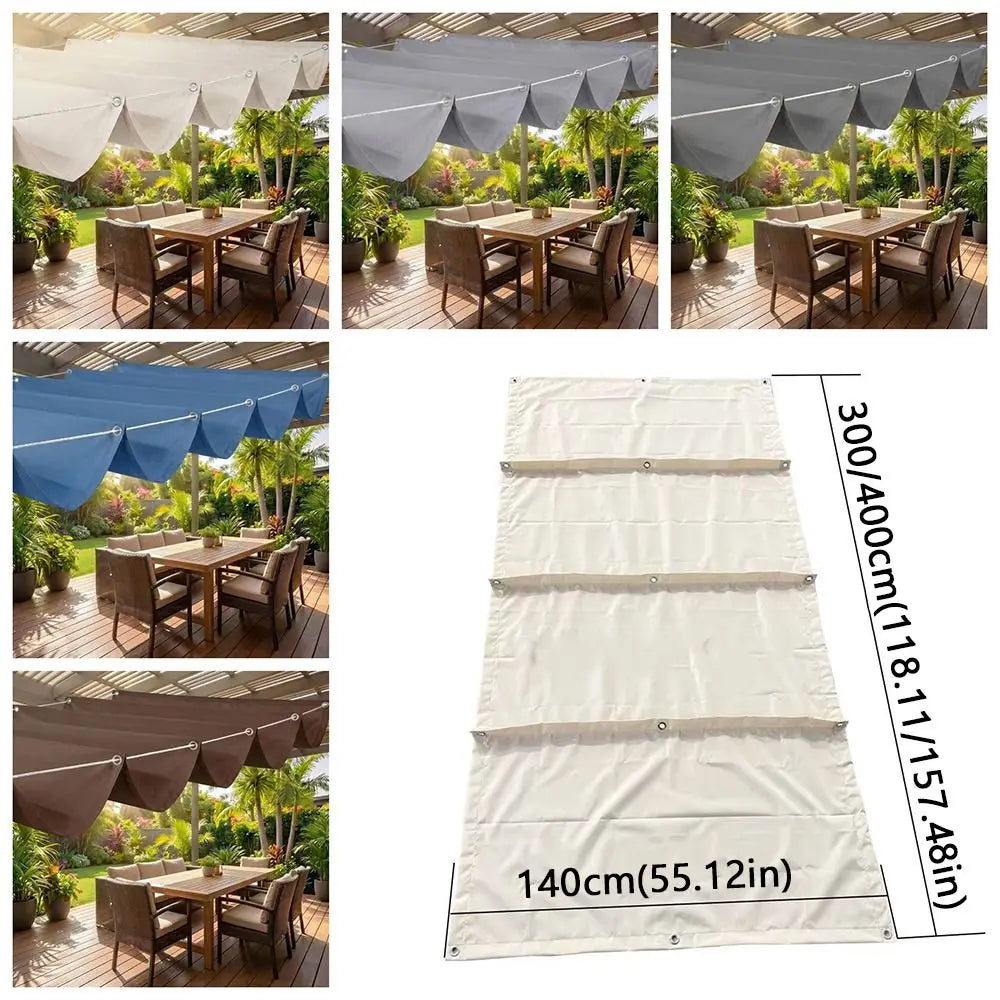 Waterproof Wave Retractable Sun Shade Canopy Heavy Duty UV Protection Outdoor Balcony Sun Awning Rainproof Telescopic Vue