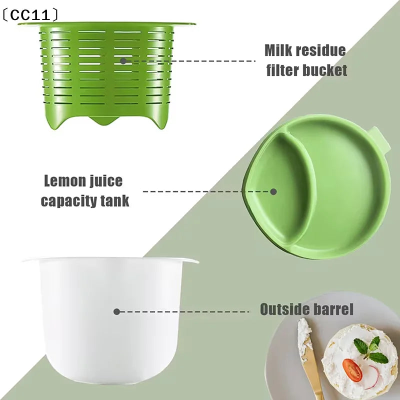 Cheese-making Kit Includes A Mold Set, A Tofu Press With A Drain Filter, A Microwave Cheese Maker, And Green Cheese Molds〔CC11〕 Vue