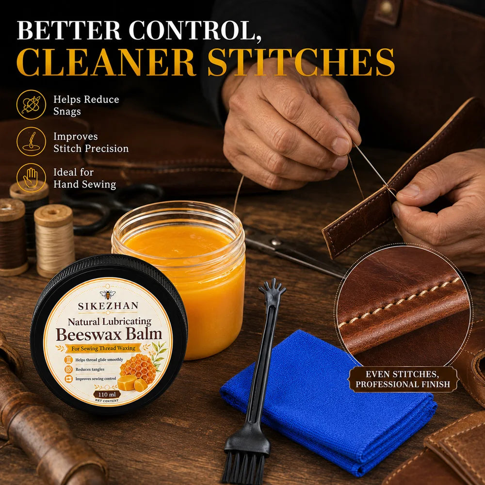 Natural Beeswax Thread Lubricant 110ml Smooth Glide Sewing Wax Balm Reduce Tangles Fraying Hand Quilting Embroidery Accessory Vue