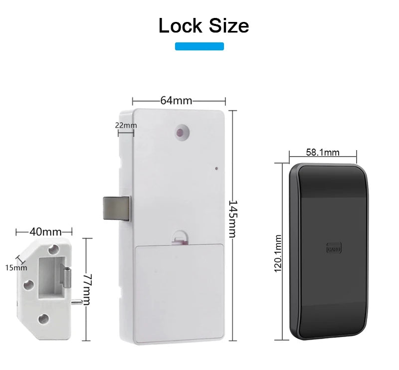 New Arrival Gym Locker Lock Electric Keyless 13.56mhz M1 RFID Card Cabinet Lock NFC Smart Lock for Swimming Pool Vue