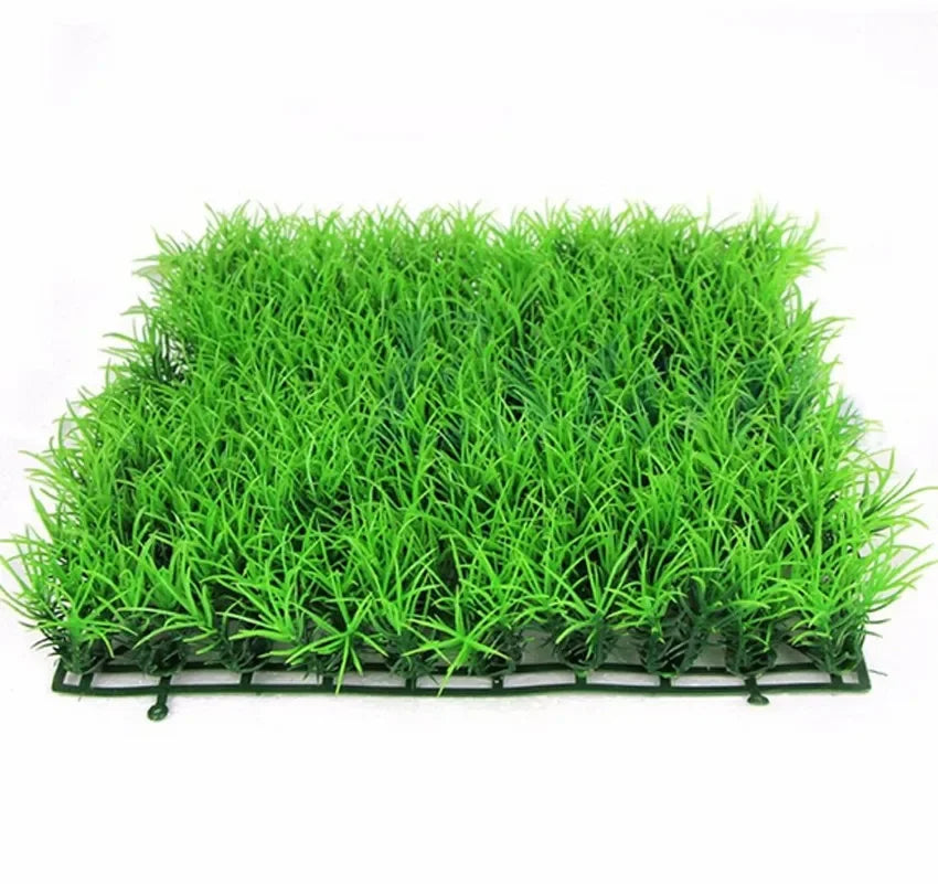 2pcs rtificial Grass Lawn Aquarium Fish Tank Decoration Synthetic Turf Rug Terrarium Landscape Fake Grass Patch Plant acuario Vue