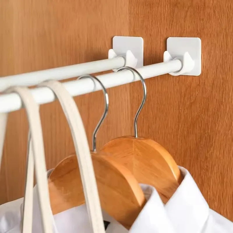 Strong Curtain Rod Bracket Holders Hooks Self-adhesive Rod Holder Clothes Rail Bracket Toilet Home Bathroom Accessories Vue