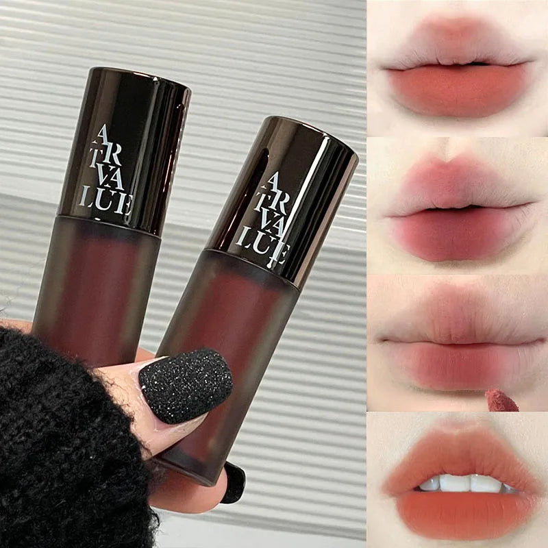 6 Color Silky Velvet Matte Lip Gloss Lipstick Long Lasting Waterproof and Non Stick Cup Natural Powder Brown Lipstick Lip Makeup Vue
