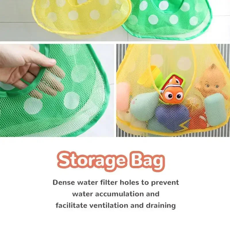 For Kids Strong Suction Cups Storage Bag Durable Polyester Perfect Gift for Xmas Duck Frog Bath Toy Organize Water Toys Game Bag Vue