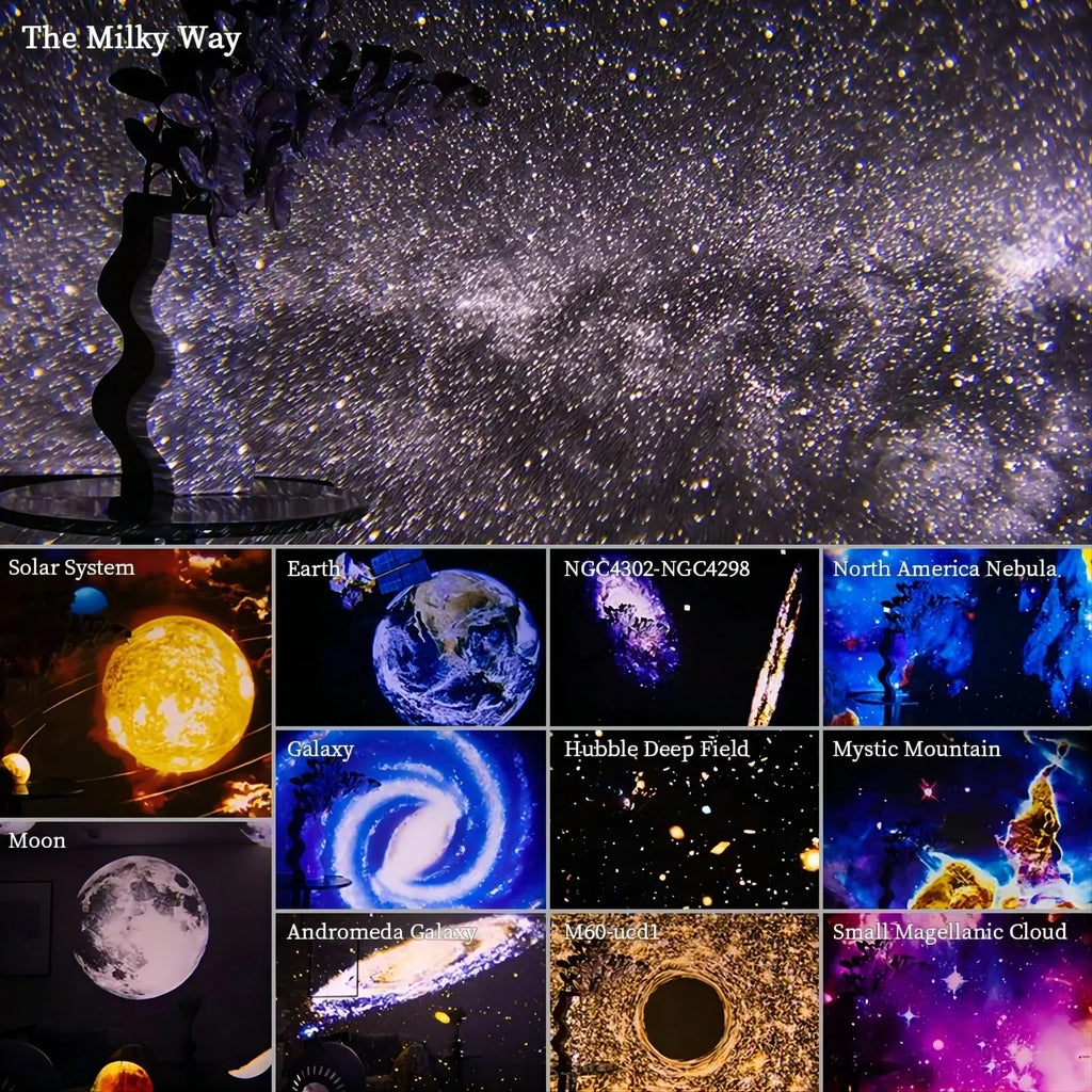 LED Night Light Galaxy Projector Starry Sky Projector 360° Rotate Planetarium Night Lamp For Room Decorative Children Kids Gift Vue