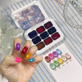 1pc Candy glass 9-grid solid nail polish gel patting gel new transparent silky thick nail art creation decoration DIY summer Vue 01