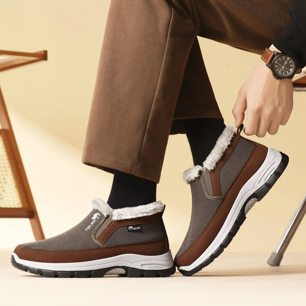 Men's Winter Fleece-Lined Slip-On Ankle Boots | Anti-Slip Men's Winter Boots Vue