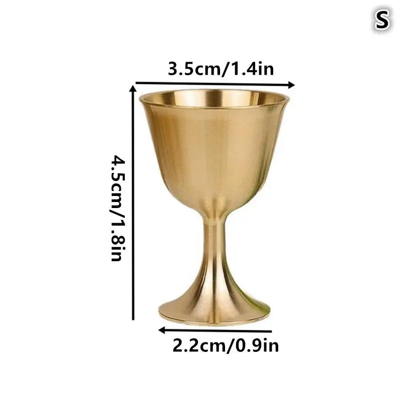 S M L Vintage Brass Mug Red Wine Glass Good Gloss Copper Portable Vue S