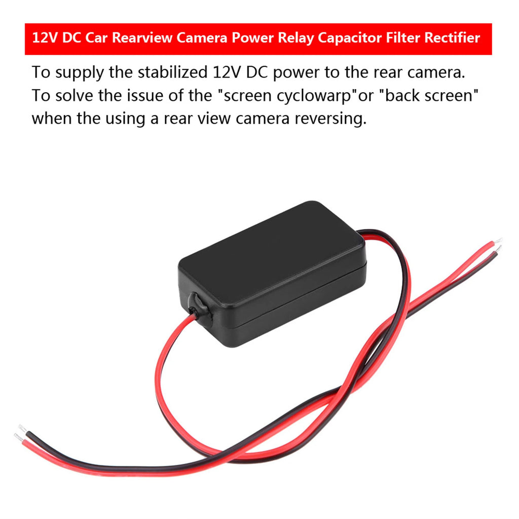 12V DC Car Rearview Camera Power Relay Capacitor Filter Rectifier Filter Rectifier Power Filter Rectifier Rearview Camera Filter Vue
