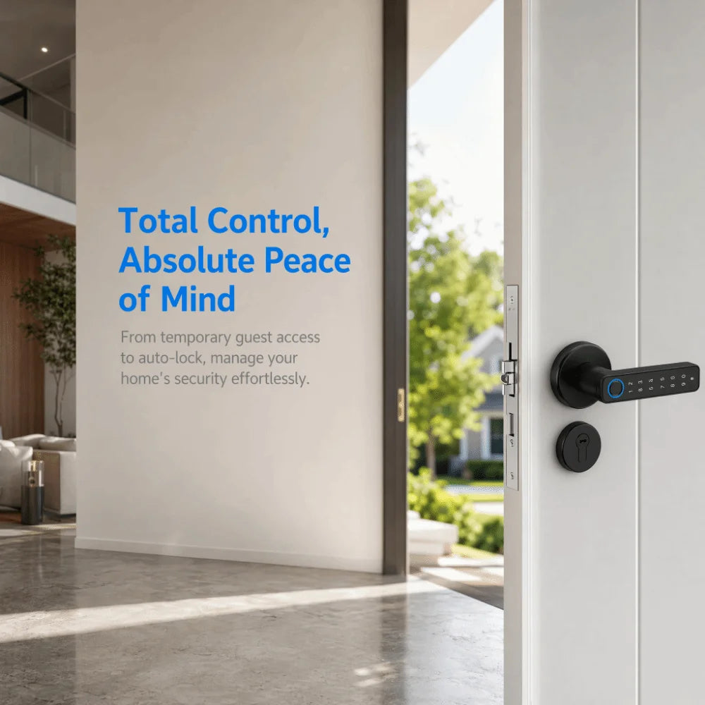 Remote Lock Smart Fingerprint Door Lock Smart Password Electronic Digital Door Handles Bluetooth WiFi Gateway Vue