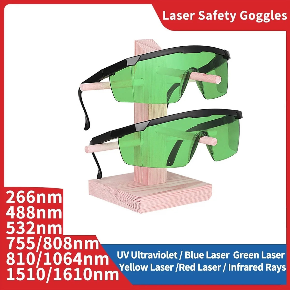 Laser Safety Glasses 1064nm Infrared 355nm UV Goggles Protective Glasses Eye Protection Eyewear for Laser Machine Work Vue