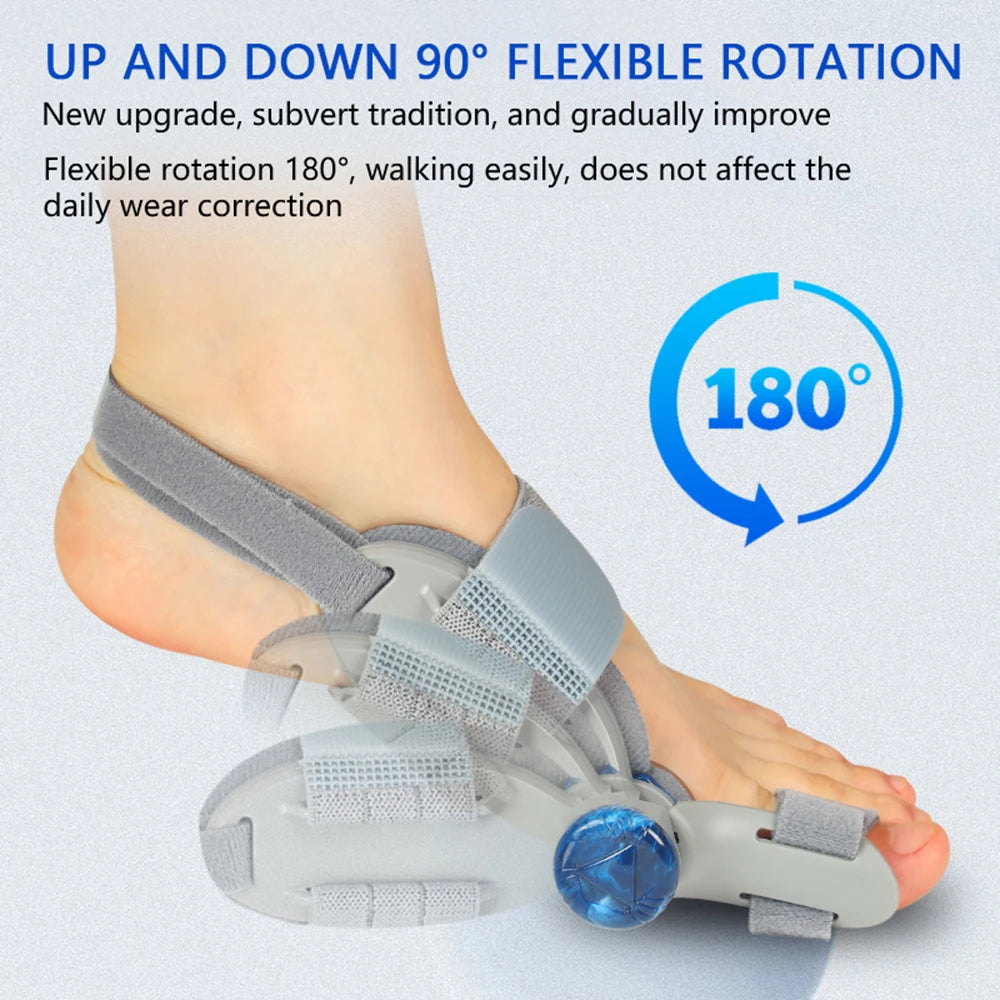 Silicone Foot Pad Adjustable Toe Belt for Bunion Hallux Valgus 180° Rotation with Elastic Straps & Silicone Pad Vue