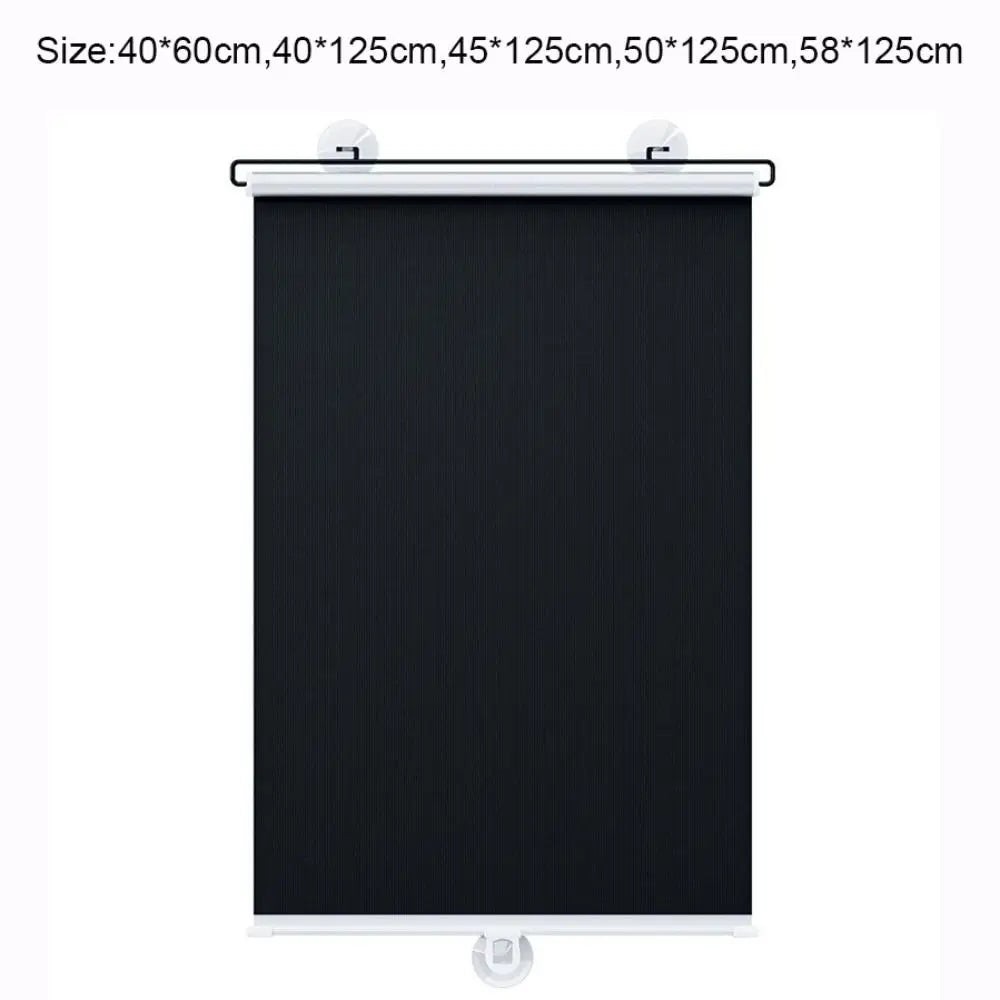 Shutter Retractable Roller Blinds Black Suction Cup Shades Portable