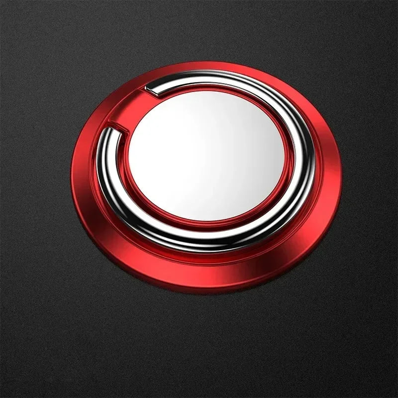 Mini Finger Ring Holder Stand Grip 360 Rotating For Mobile Phone Car Magnetic Mount Phone Back Sticker Pad Unniversal Bracket Vue Red