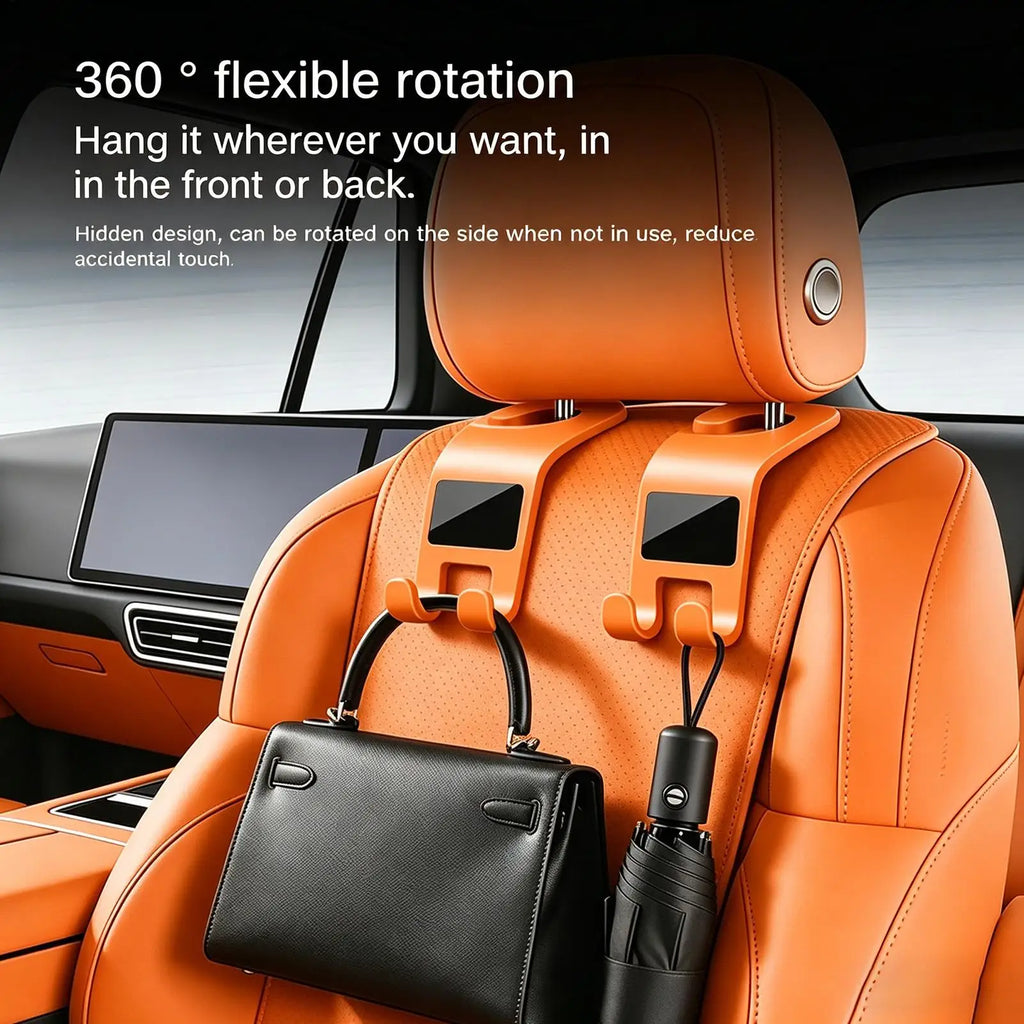 Car Hook Storage Space Saving Organizer Car Seat Headrest Hooks for Bag Clothes Truck SUV Sedan Pickup Automotive Driving Travel Vue