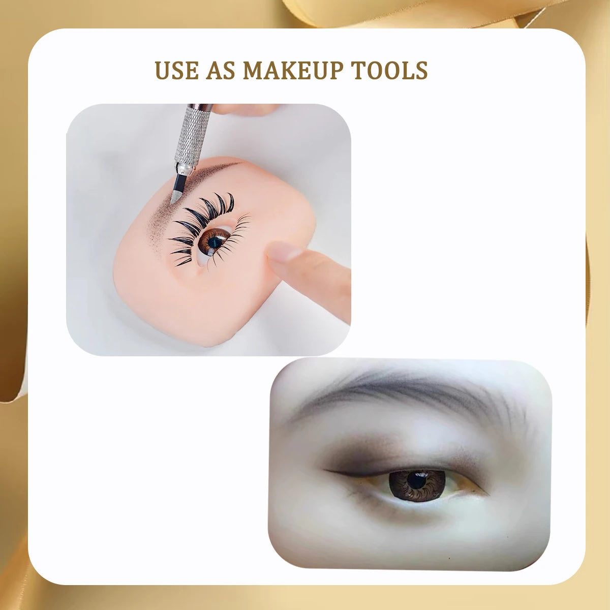 False Eyelash Grafting Training Mannequin Head，Mannequin Eyes for Eyelash Practice, Flat Doll Head, Korean Makeup Products Tool Vue