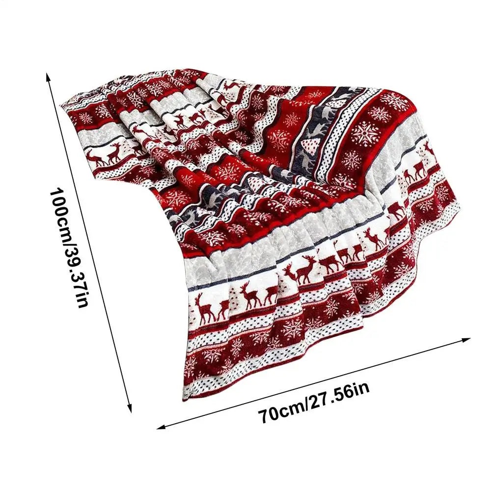 Christmas Blanket Soft Fleece Warm Home Decor Winter Flannel Blanket Christmas Decorations for Women Wife Sofa Bed Living Room Vue C