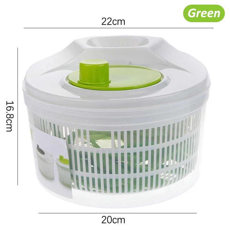 Household Salad Dryer Spinner Vegetable Dehydrator Multi-function Vue Green without slicer