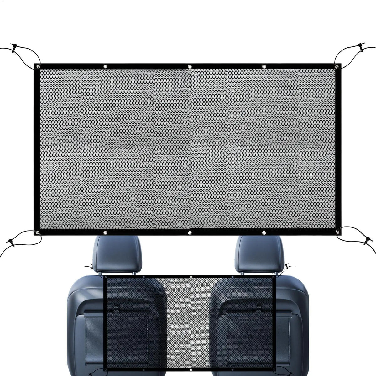 116x76cm Dog Net Adjustable Truck Divider Back Seat Barrier Heavy-Duty Foldable Isolation Net Car Accessories for Safe Driving Vue